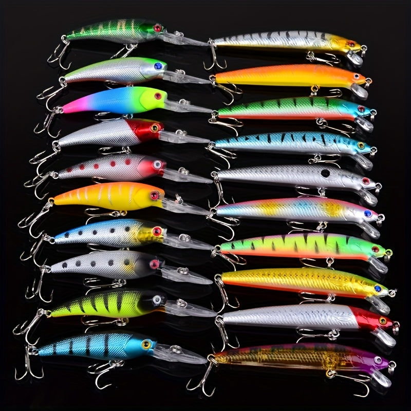 20pcs Bionic Minnow Fishing Lures for Carp Fishing Tackle