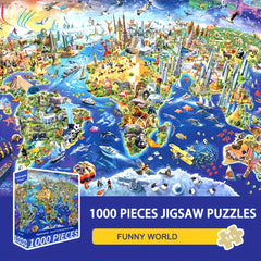1000pcs Global Landmarks & Wildlife Jigsaw Puzzle - DIY