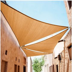 Beige Sunshade Net Waterproof Fabric UV Block Awning Sun Shade Sail