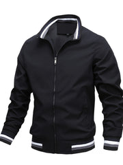 Men's Stand Collar Windbreaker Jacket for Spring Autumn