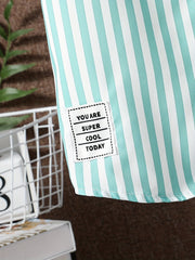 Boys Striped Short Sleeve Lapel Shirt