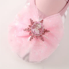 Pink Princess Dance Shoes with Bowknot Soft Sole Sneakers for Kids