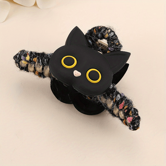 Sweet Animal Claw Clip For Girls - Tweed Shark Claw Hair Clip