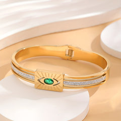 24K Gold Plated Devil's Eye Snap Bracelet 28inch