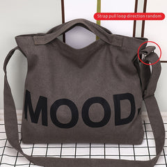 Vintage Canvas Tote Bag Gym Bag Letter Graphic Handbag