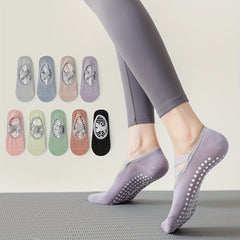 Criss Cross Yoga Socks with Anti Skid Grippers for Pilates