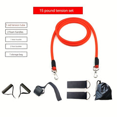 11pcs TPE Yoga Tension Rope Set Fitness Elastic Stretcher Universal