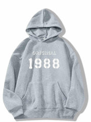 Print Kangaroo Pocket Hoodie Casual Comfy Loose Drawstring Hoodie