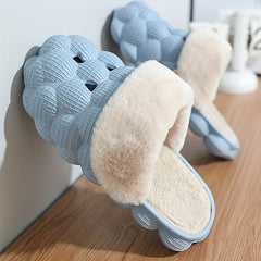 Women's Comfortable Fleece Outdoor Platform Hole Slippers