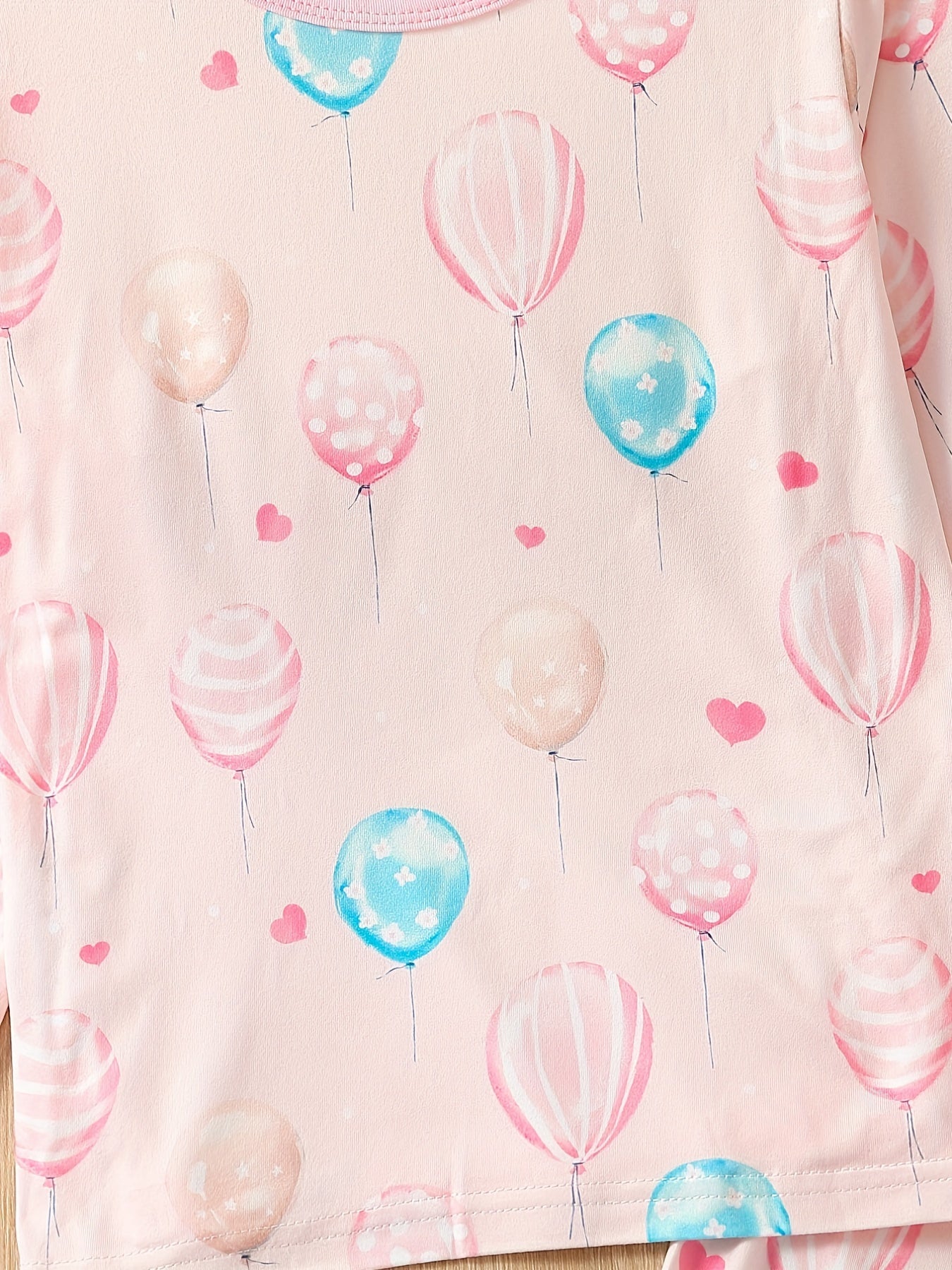 2pc Toddler Girls Balloon Graphic Pajama Set