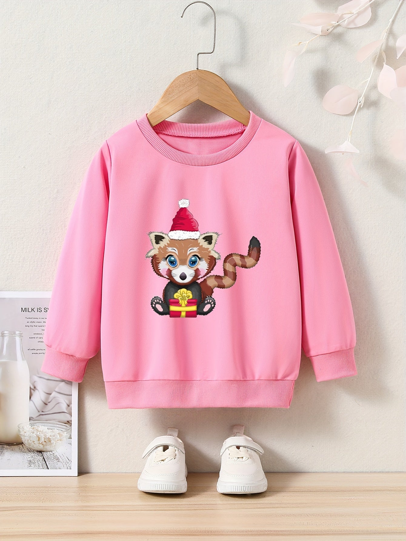 Toddler Kids Cartoon Christmas Animal Print Sweatshirt Top