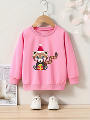 Toddler Kids Cartoon Christmas Animal Print Sweatshirt Top