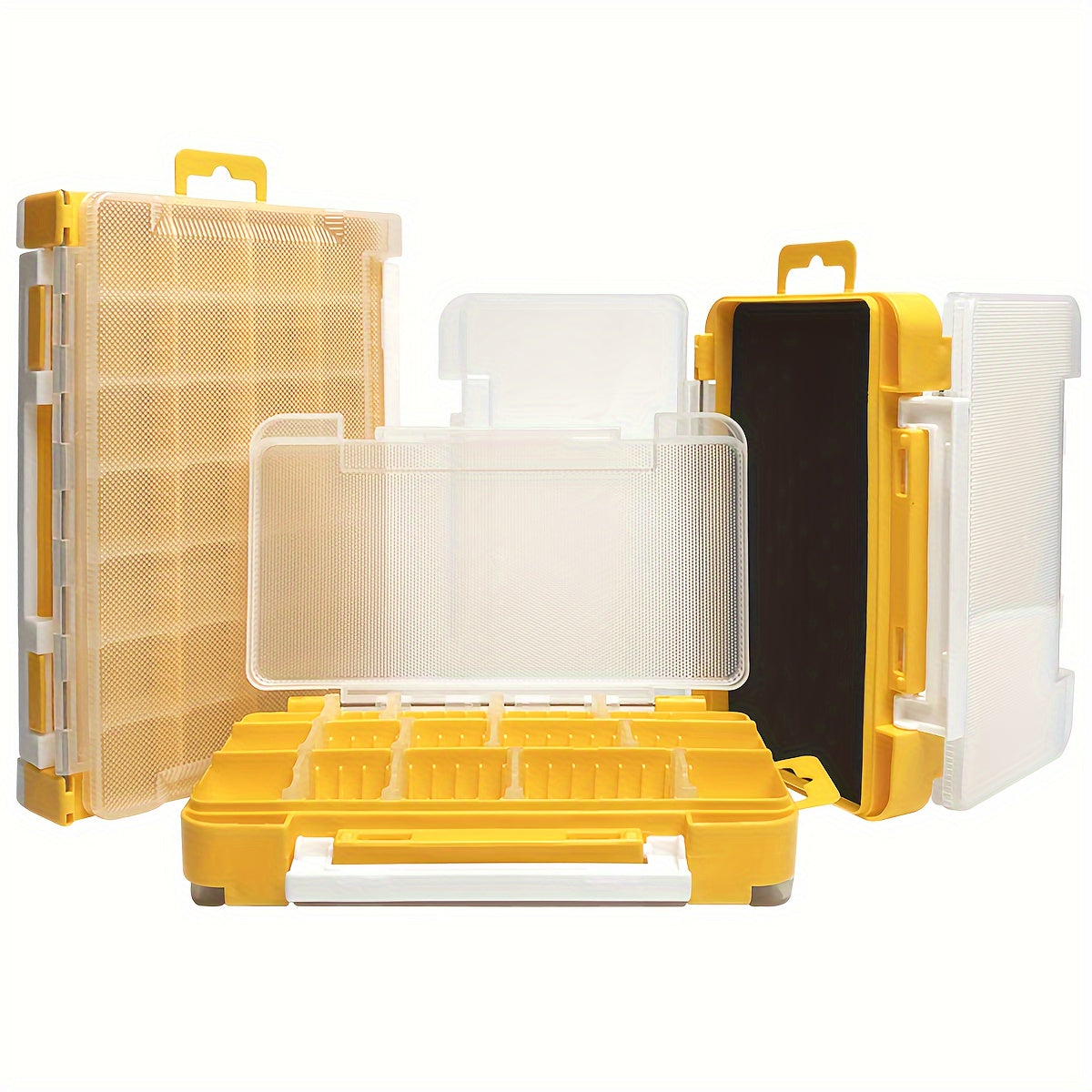 Double Sided Tool Storage Box with Grids and Handles