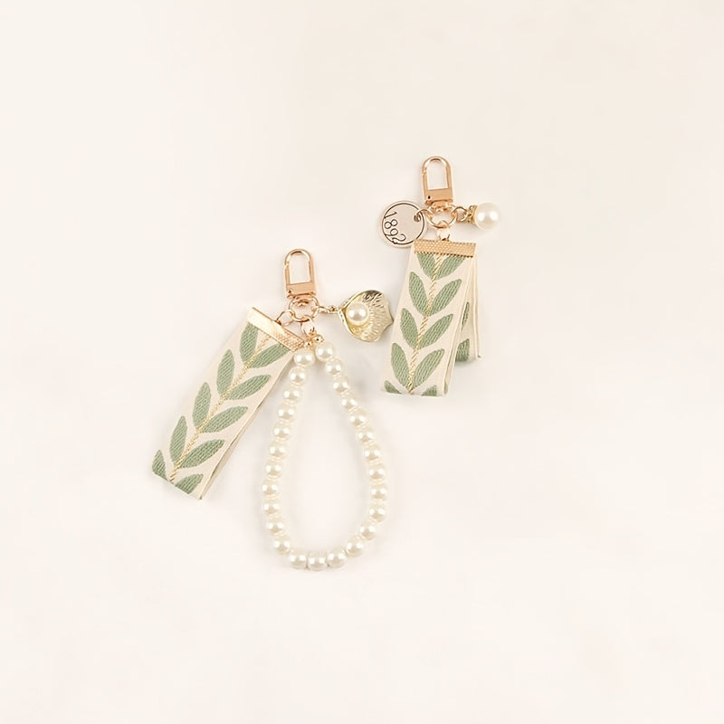 Green Ribbon Car Keychain Women's Retro Keychain Accessories