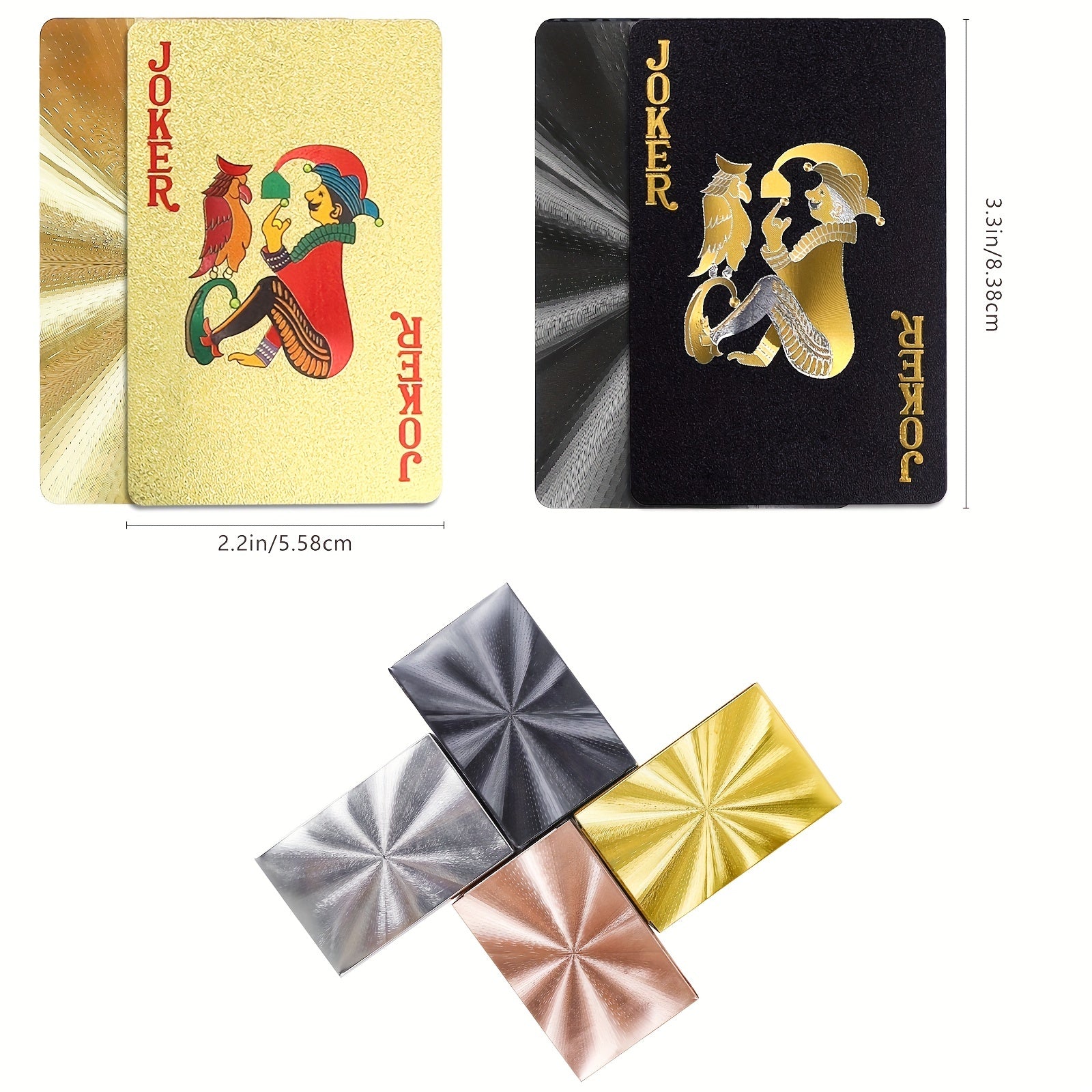Waterproof Foil Poker Cards for Adults - Travel & Family Game Night