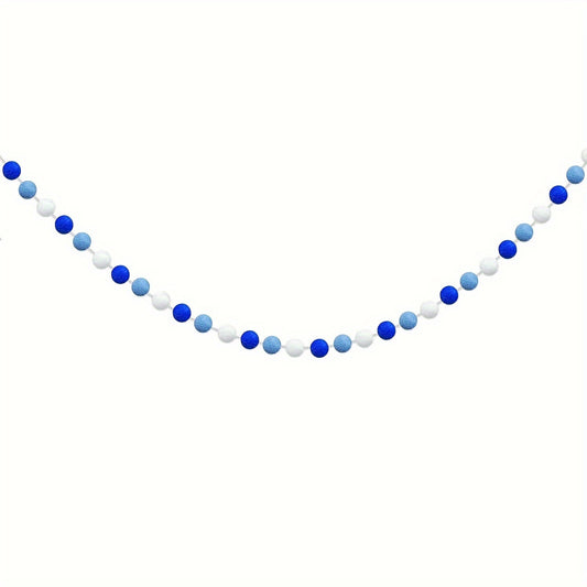 Hanukkah Pompoms Wreath Dark Pompoms Decoration