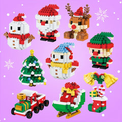 Mini Christmas Building Blocks Santa Elves Snowmen Train Characters