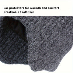 Warm Knitted Beanie Hat & Scarf Set with Ear Protection
