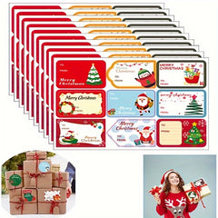 Christmas Stickers 10 Sheets Pack - Gift Tags Envelope Seals