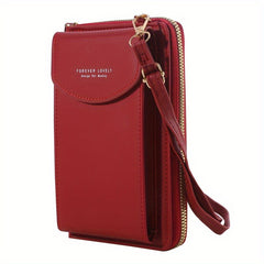 Faux Leather Long Wallet Women's Mini Crossbody Bag