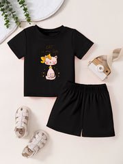 Toddler Cartoon Pattern 2pcs Summer Outfit