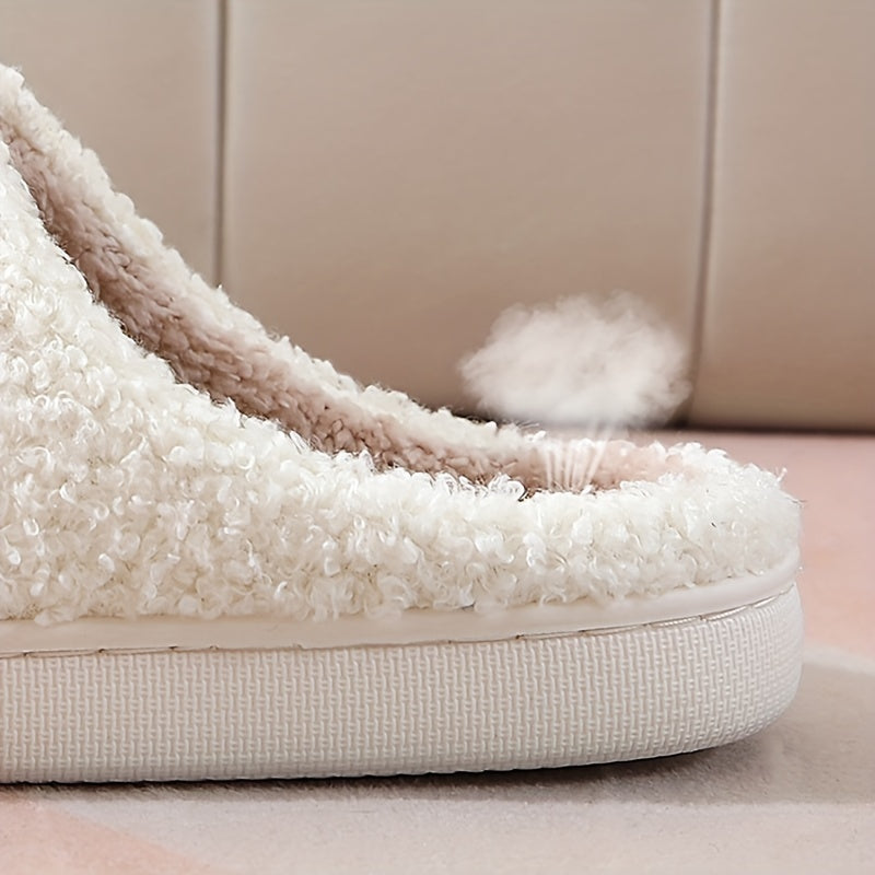Women's Eyes Pattern Plush Lined Slippers