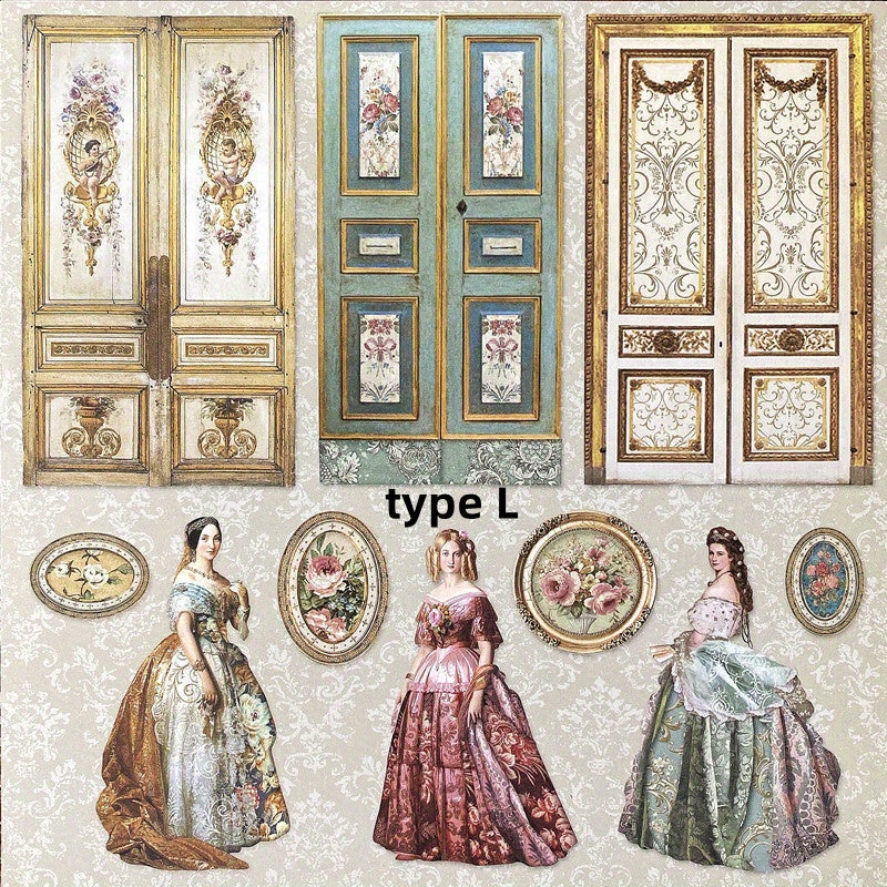 Vintage Palace Style Junk Journal Sticker Scrapbooking Stickers