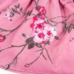 Flower Print Wide Brim Ponytail Sun Hat