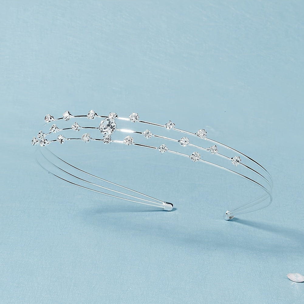 Rhinestone Metal Hairband Headband Party Favor Princess Tiara