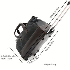 Waterproof PU Leather Rolling Travel Bag Large Capacity Handbag