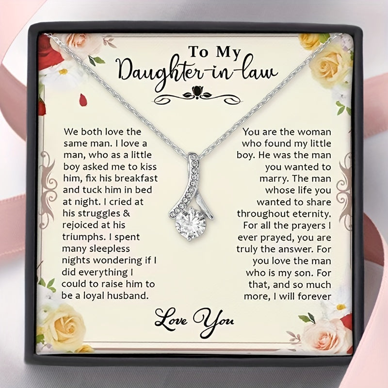 Zircon Pendant Necklace for Daughter in law