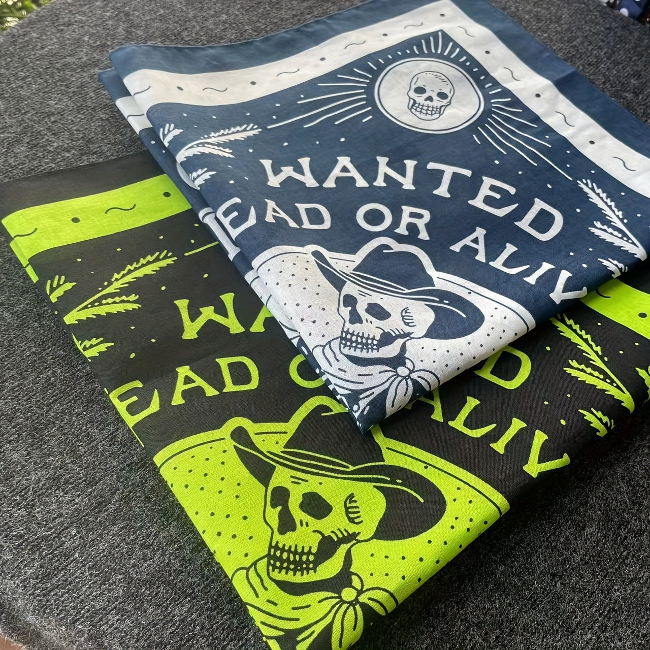 Skull Cowboy Vintage Cotton Hip Hop Bandana Scarf