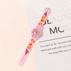 Silicone Heart Decor Quartz Watch Girls Accessories For Holiday Party Gift