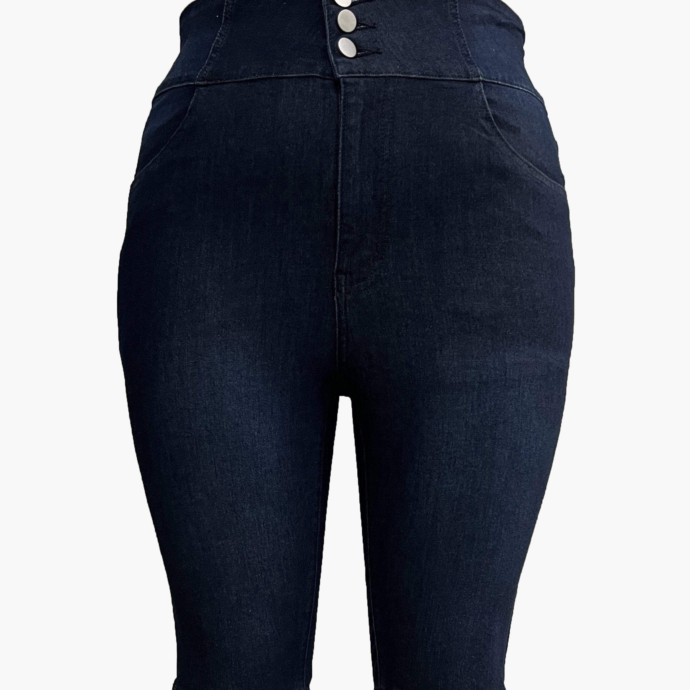 High Rise Skinny Denim Shorts