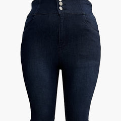 High Rise Skinny Denim Shorts