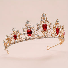 Baroque Style Crystal Rhinestone Crown Head Jewelry