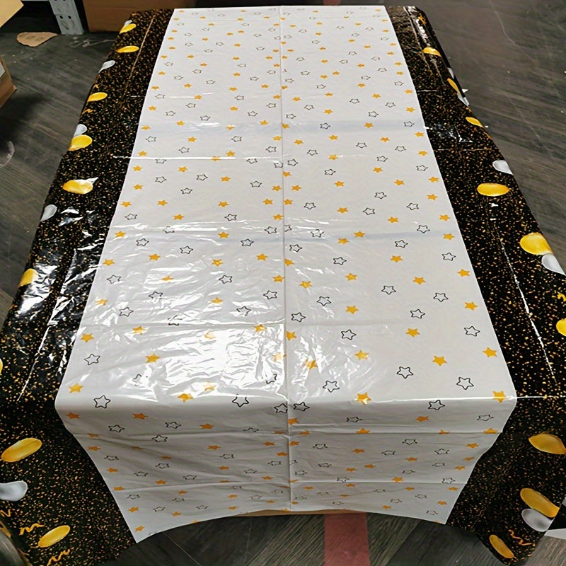 Golden Happy 30th Birthday Tablecloth Rectangular Party Table Cover