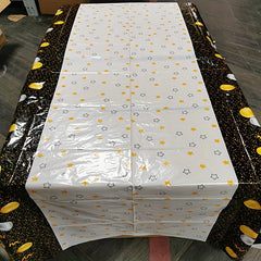 Golden Happy 30th Birthday Tablecloth Rectangular Party Table Cover