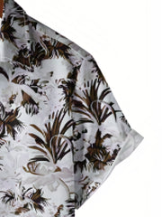 Men's Snow Print Camp Collar Bowling Shirt