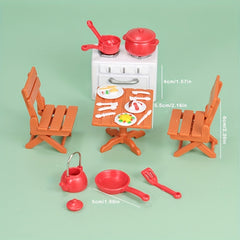 20pcs Mini Kitchenware Toys for Dollhouse Simulated Stovetop Pan Soup Pot & Fork