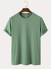 Men's Stripe Loose Casual T Shirt Summer Clothing