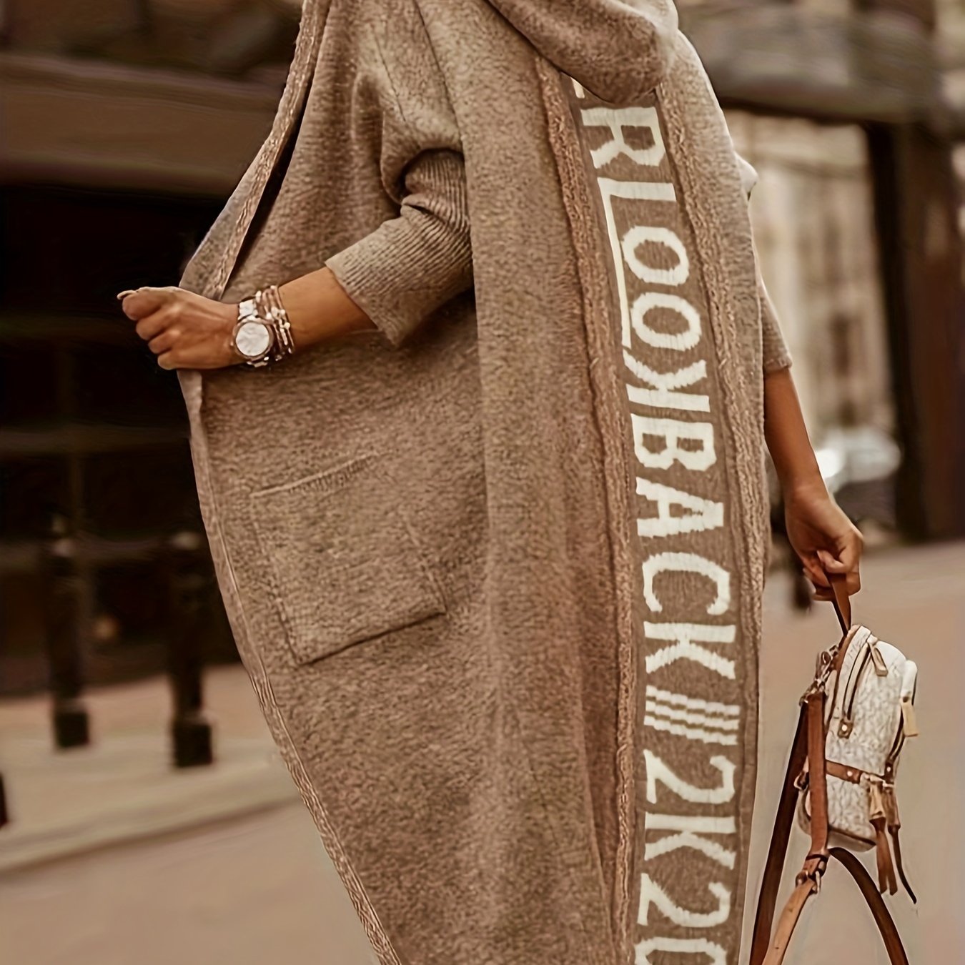 Open Front Hooded Cardigan Long Sleeve Casual Cardigan
