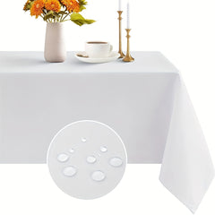 Polyester Table Cloth Stain Resistant Waterproof Table Cover Rectangle