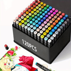 120 Dual Tip Alcohol Markers Set for Vibrant Colouring
