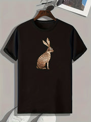 Rabbit Pattern Print Men's Sports T-Shirt