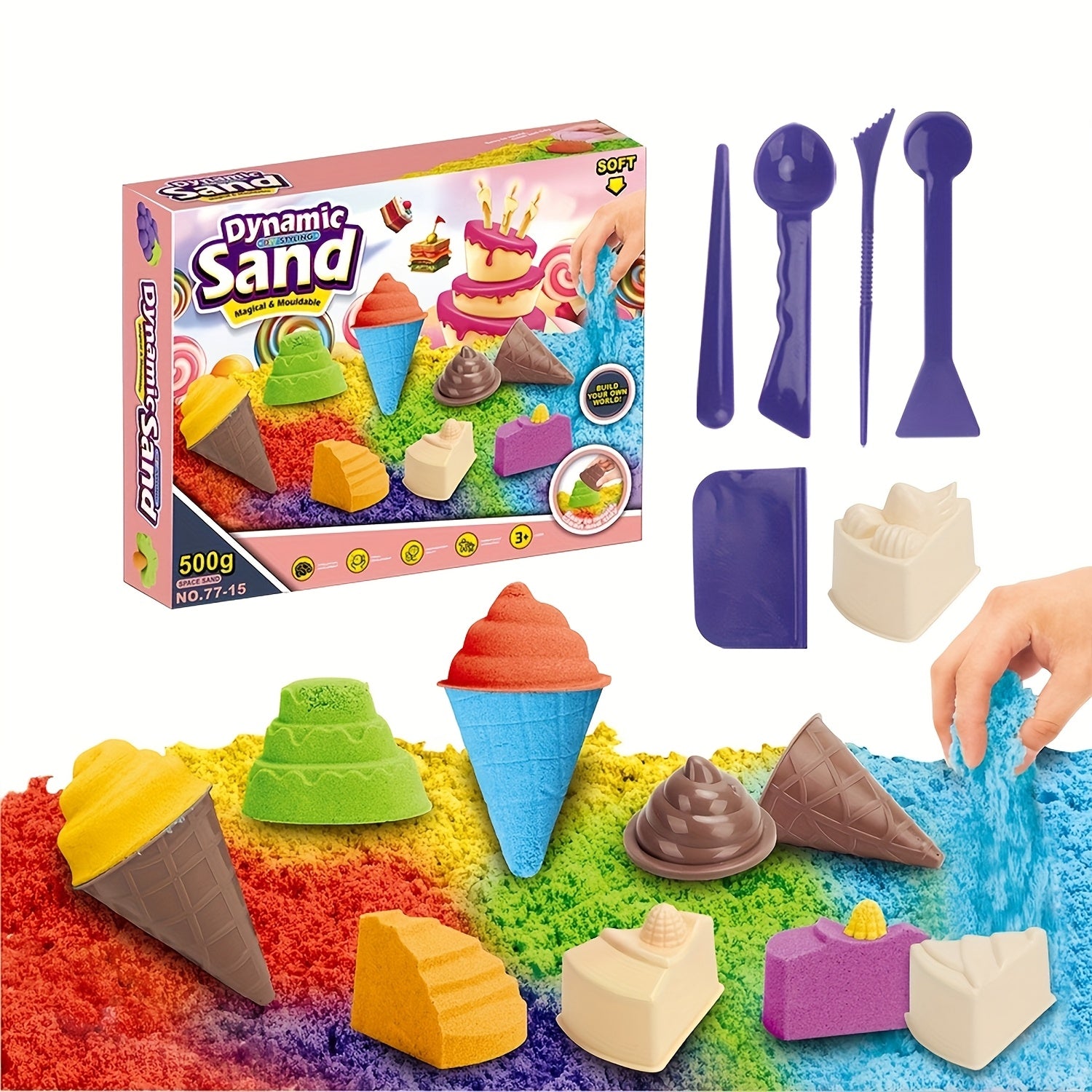 Interactive Space Sand Magic Box Sandplay Set with Beach Toys