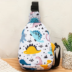 Dinosaur Pattern Boys Crossbody Small Chest Bag Outdoor Waist Travel Backpack