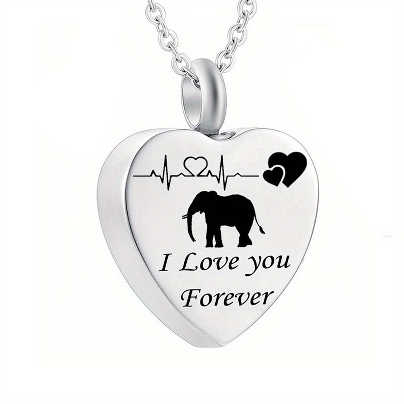 Stainless Steel Heart Shaped Pet Memorial Necklace