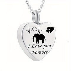 Stainless Steel Heart Shaped Pet Memorial Necklace