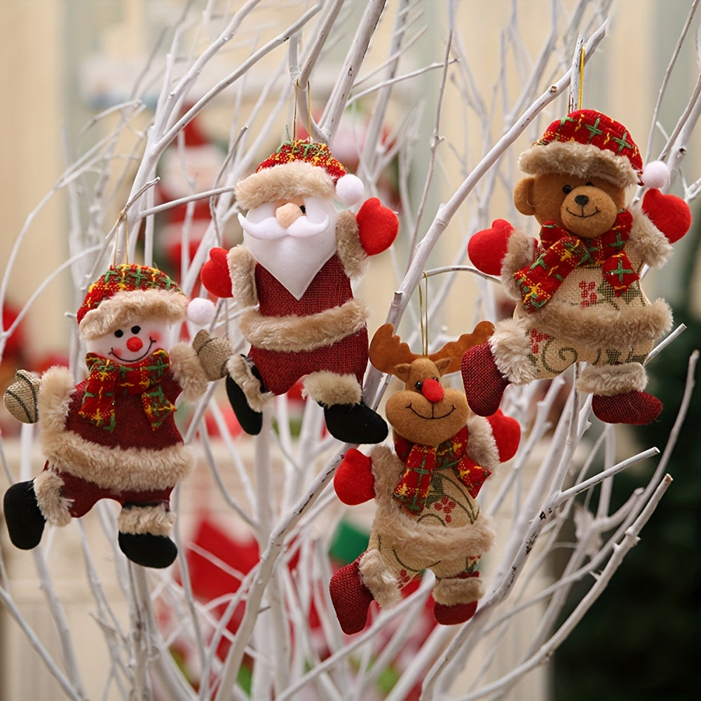 Christmas Pendant Decoration for Tree, Santa Claus Reindeer Snowman Bear